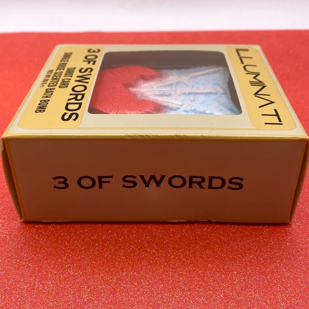 Illuminati Taro Card Rose Scented 3 Of Swords Bath Bomb